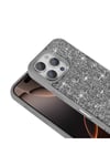 iPhone 16 Pro Max Kılıf Parlak Taşlı Tasarım NVTH Pırlanta Kapak - Siyah
