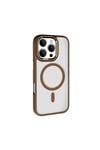 iPhone 16 Pro Max Kılıf Wireless Şarj Özellikli NVTH Krom Magsafe Silikon Kapak - Rose Brown