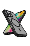 iPhone 16 Pro Uyumlu Magsafe Şarj Özellikli Renkli Kenar Airbag Şeritli NVTH Lamer Kapak-Siyah