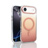 iPhone 17 Air Kılıf M-safe Şarj Özellikli Transparan Renk Geçişli NVTH Toros Kapak - Rose Gold