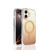 iPhone 17 Kılıf M-safe Şarj Özellikli Transparan Renk Geçişli NVTH Toros Kapak - Gold