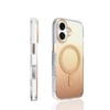 iPhone 17 Kılıf M-safe Şarj Özellikli Transparan Renk Geçişli NVTH Toros Kapak - Gold