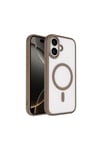 iPhone 17 Kılıf Wireless Şarj Özellikli NVTH Krom M-safe Silikon Kapak - Desert Gold