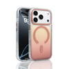 iPhone 17 Pro Kılıf M-safe Şarj Özellikli Transparan Renk Geçişli NVTH Toros Kapak - Rose Gold