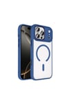 iPhone 17 Pro Kılıf Wireless Şarj Özellikli NVTH Krom M-safe Silikon Kapak - Lacivert