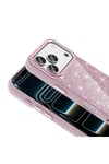 iPhone 17 Pro Max Kılıf M-safe Şarj Özellikli Parlayan Simli NVTH Okso Kapak - Beyaz