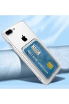 iPhone 7 Kılıf Kartlıklı Şeffaf NVTH Setra Clear Silikon Kapak - Renksiz