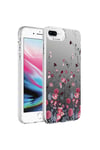 iPhone 8 Plus Kılıf Desenli NVTH Silver Sert Kapak - Çiçek