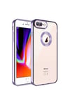 iPhone 8 Plus Kılıf Kamera Korumalı Logo Gösteren NVTH Omega Kapak - Lila