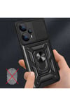 Poco F5 Kılıf Magnetik Standlı Kamera Korumalı NVTH Sürgülü Vega Kapak - Mavi