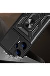 Poco F5 Kılıf Magnetik Standlı Kamera Korumalı NVTH Sürgülü Vega Kapak - Siyah
