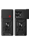Poco F6 Pro Kılıf Magnetik Standlı Kamera Korumalı NVTH Sürgülü Vega Kapak - Mavi