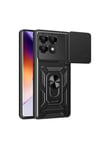 Poco F6 Pro Kılıf Magnetik Standlı Kamera Korumalı NVTH Sürgülü Vega Kapak - Mavi