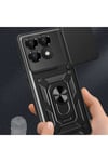 Poco F6 Pro Kılıf Magnetik Standlı Kamera Korumalı NVTH Sürgülü Vega Kapak - Mavi