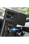 Poco F6 Pro Kılıf Magnetik Standlı Kamera Korumalı NVTH Sürgülü Vega Kapak - Mavi