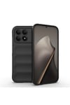 Poco F8 Pro Kılıf Esnek TPU Oyuklu Arka Yüzey Tasarımlı NVTH Etnik Silikon Kapak - Siyah