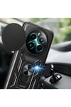 Realme 12 Kılıf Magnetik Standlı Kamera Korumalı NVTH Sürgülü Vega Kapak - Siyah