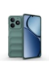 Realme C61 Kılıf Esnek TPU Oyuklu Arka Yüzey Tasarımlı NVTH Etnik Silikon Kapak - Koyu Yeşil
