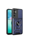 Realme C65 4G Kılıf Magnetik Standlı Kamera Korumalı NVTH Sürgülü Vega Kapak - Siyah