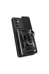 Realme C65 4G Kılıf Magnetik Standlı Kamera Korumalı NVTH Sürgülü Vega Kapak - Siyah