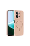 Redmi 15C Kılıf M-safe Şarj Özellikli NVTH Meta Kapak - Rose Pembe