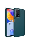 Redmi Note 11S Global Kılıf Metal Çerçeve ve Buton Tasarımlı Silikon NVTH Luna Kapak - Koyu Yeşil