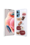 Redmi Note 12 4G Kılıf Parlayan Sıvılı Simli Kabartma Figürlü NVTH Cevze Kapak-Beyaz