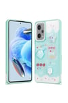 Redmi Note 12 Pro 5G Kılıf Parlayan Sıvılı Simli Kabartma Figürlü NVTH Cevze Kapak-Yeşil