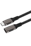 Siyah Extension USB3.2 Type-C PD Uzatma Kablosu 100W 20Gbps 4K@60Hz 2 Metre-NVTH
