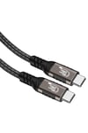 Siyah QG01 Type-C to Type-C USB4 PD Data Kablosu 240W 40Gbps 8K@60Hz 0.2 Metre-NVTH