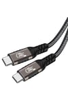 Siyah QG01 Type-C to Type-C USB4 PD Data Kablosu 240W 40Gbps 8K@60Hz 0.2 Metre-NVTH