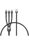 Siyah Shira Serisi 3 in 1 USB Kablo 30cm-NVTH