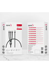 Siyah Shira Serisi 3 in 1 USB Kablo 30cm-NVTH