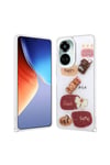 Tecno Camon 19 Kılıf Parlayan Simli Kabartma Figürlü NVTH Cevze Kapak - Mor Papatya