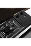 Tecno Camon 20 Kılıf Magnetik Standlı Kamera Korumalı NVTH Sürgülü Vega Kapak - Mavi