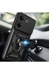 Tecno Camon 20 Pro 5G Kılıf Magnetik Standlı Kamera Korumalı NVTH Sürgülü Vega Kapak - Siyah