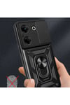 Tecno Camon 20 Pro 5G Kılıf Magnetik Standlı Kamera Korumalı NVTH Sürgülü Vega Kapak - Mavi