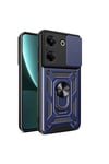 Tecno Camon 20 Pro 5G Kılıf Magnetik Standlı Kamera Korumalı NVTH Sürgülü Vega Kapak - Mavi