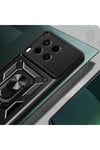 Tecno Camon 30 Kılıf Magnetik Standlı Kamera Korumalı NVTH Sürgülü Vega Kapak-Siyah