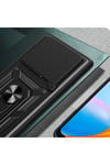 Tecno Camon 30 Pro 5G Kılıf Magnetik Standlı Kamera Korumalı NVTH Sürgülü Vega Kapak-Mavi