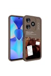 Tecno Spark 10 4G Kılıf Kamera Korumalı Baskılı Arka Yüzey NVTH Klas Kapak - Açık Kahve