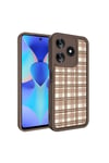 Tecno Spark 10 4G Kılıf Kamera Korumalı Baskılı Arka Yüzey NVTH Klas Kapak - Koyu Kahve