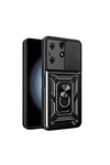 Tecno Spark 10 Pro Kılıf Magnetik Standlı Kamera Korumalı NVTH Sürgülü Vega Kapak - Siyah