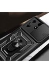 Tecno Spark 10 Pro Kılıf Magnetik Standlı Kamera Korumalı NVTH Sürgülü Vega Kapak - Siyah