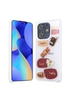 Tecno Spark 10 Pro Kılıf Parlayan Sıvılı Simli Kabartma Figürlü NVTH Cevze Kapak-Beyaz