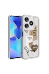 Tecno Spark 10C Kılıf Kamera Korumalı Baskılı Arka Yüzey NVTH Klas Kapak - Açık Kahve