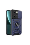 Tecno Spark 20 Pro Kılıf Magnetik Standlı Kamera Korumalı NVTH Sürgülü Vega Kapak - Mavi