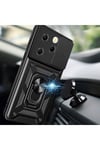 Tecno Spark 20 Pro Kılıf Magnetik Standlı Kamera Korumalı NVTH Sürgülü Vega Kapak - Mavi