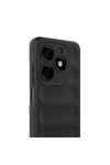 Tecno Spark 20C Kılıf Esnek TPU Oyuklu Arka Yüzey Tasarımlı NVTH Etnik Silikon Kapak - Siyah