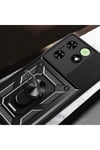 Tecno Spark 20C Kılıf Magnetik Standlı Kamera Korumalı NVTH Sürgülü Vega Kapak - Siyah
